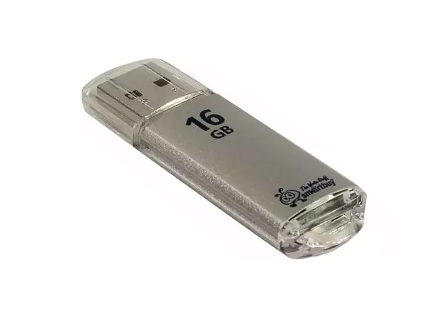 Флеш-карта SmartBuy V-Cut Series (16Gb, USB 2.0, серебристая)