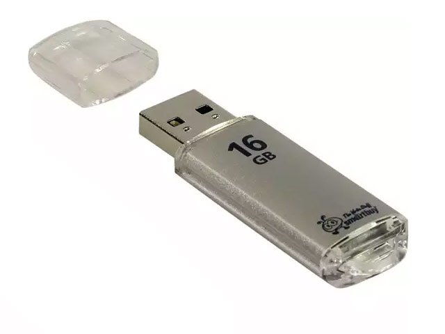 Флеш-карта SmartBuy V-Cut Series (16Gb, USB 2.0, серебристая)