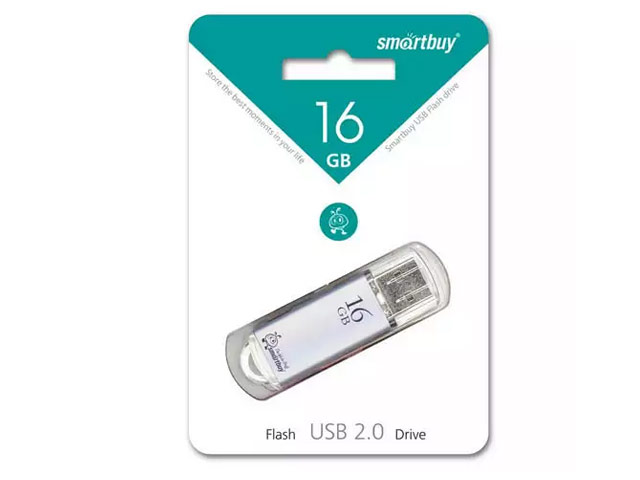 Флеш-карта SmartBuy V-Cut Series (16Gb, USB 2.0, серебристая)