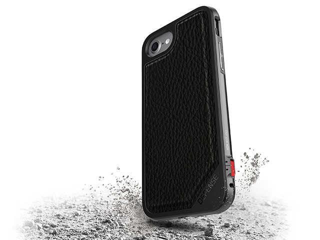 Чехол X-doria Defense Lux для Apple iPhone 7 (Black Leather, маталлический)