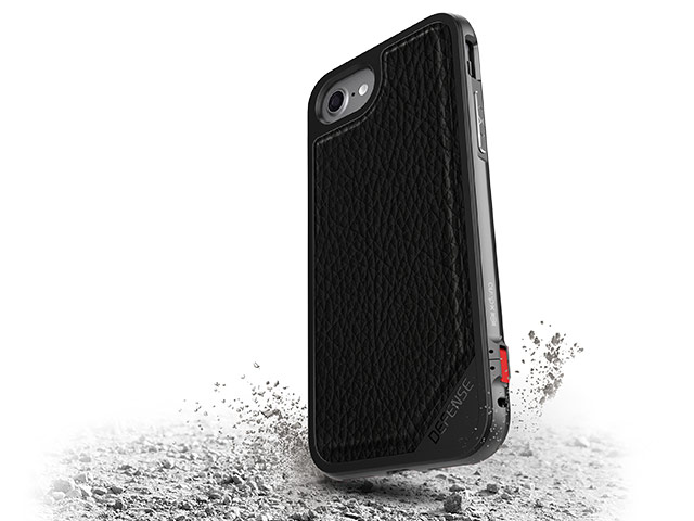 Чехол X-doria Defense Lux для Apple iPhone 7 (Black Leather, маталлический)