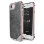 Чехол X-doria Defense Lux для Apple iPhone 7 (Rose Gold Grey Fabric, маталлический)