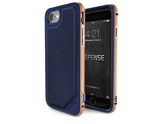 Чехол X-doria Defense Lux для Apple iPhone 7 (Blue and Gold, маталлический)