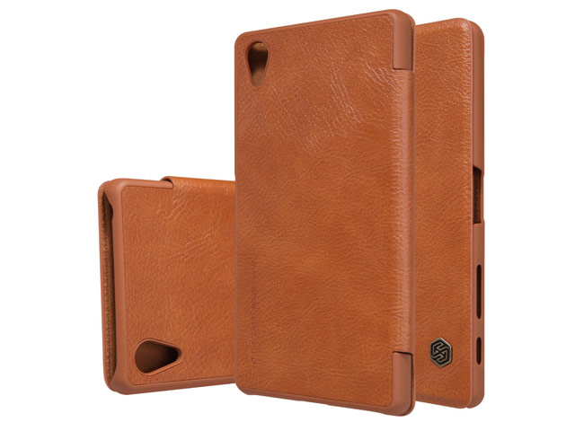 Чехол Nillkin Qin leather case для Sony Xperia X Performance (коричневый, кожаный)