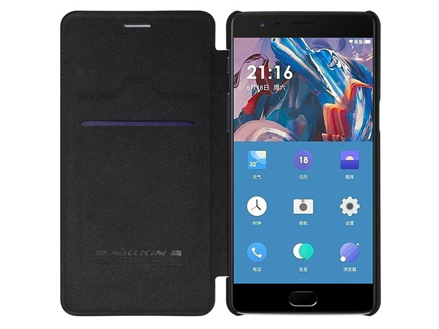 Чехол Nillkin Qin leather case для OnePlus 3 (черный, кожаный)