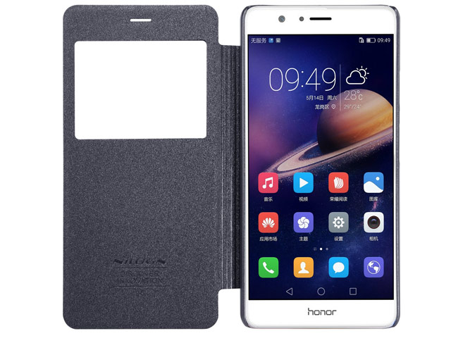 Чехол Nillkin Sparkle Leather Case для Huawei Honor V8 (темно-серый, винилискожа)