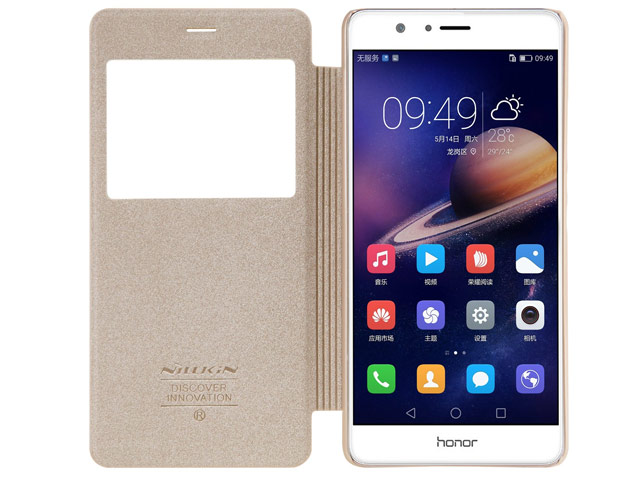 Чехол Nillkin Sparkle Leather Case для Huawei Honor V8 (золотистый, винилискожа)