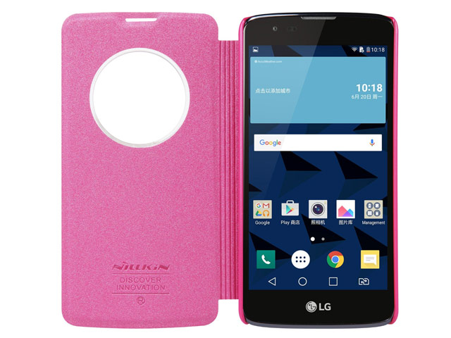 Чехол Nillkin Sparkle Leather Case для LG K8 (розовый, винилискожа)