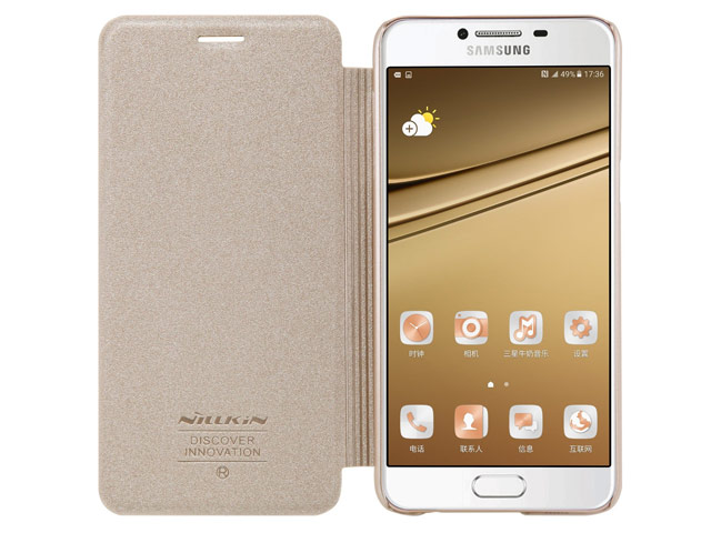 Чехол Nillkin Sparkle Leather Case для Samsung Galaxy C5 C5000 (золотистый, винилискожа)
