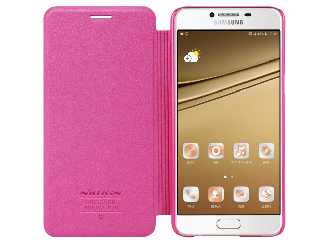 Чехол Nillkin Sparkle Leather Case для Samsung Galaxy C5 C5000 (розовый, винилискожа)