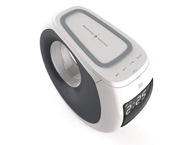 Акустическая система Nillkin Cozy MC1 (белая, беспроводная, часы, беспроводная зарядка QI, NFC)