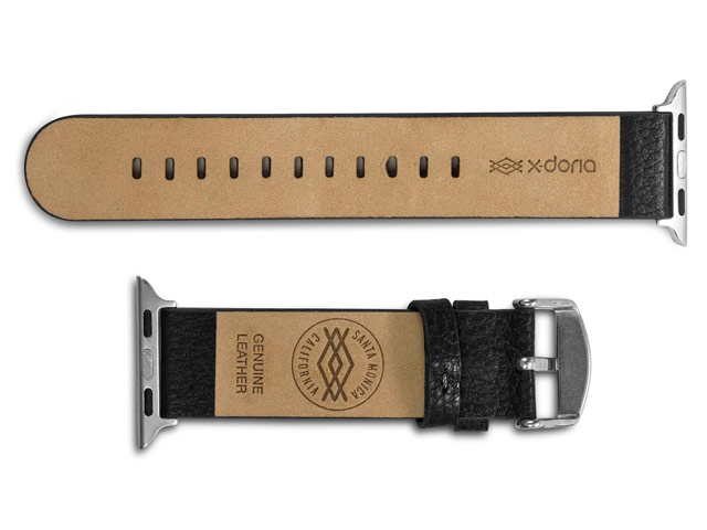 Ремешок для часов X-Doria Band Lux для Apple Watch (38 мм, черный, кожаный)