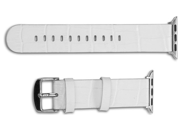 Ремешок для часов X-Doria Band Lux Croc для Apple Watch (38 мм, белый, кожаный)