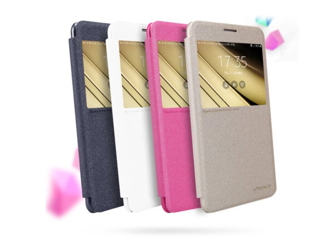 Чехол Nillkin Sparkle Leather Case для Samsung Galaxy C7 C7000 (розовый, винилискожа)