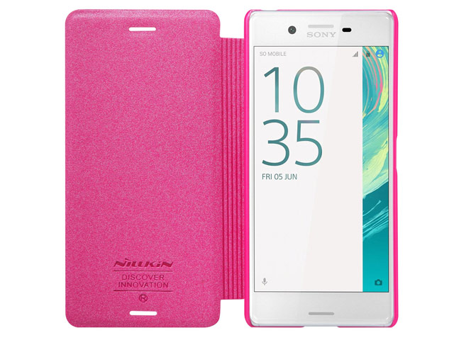 Чехол Nillkin Sparkle Leather Case для Sony Xperia X (розовый, винилискожа)