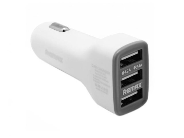 Зарядное устройство Remax Jian Car Charger универсальное (автомобильное, 3.6A, 3xUSB, белое)