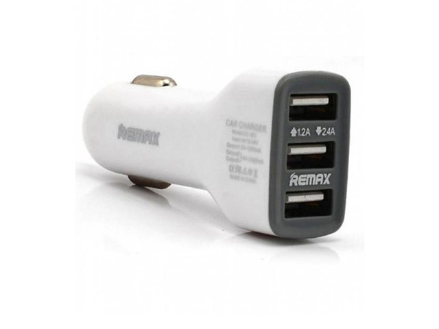 Зарядное устройство Remax Jian Car Charger универсальное (автомобильное, 3.6A, 3xUSB, белое)