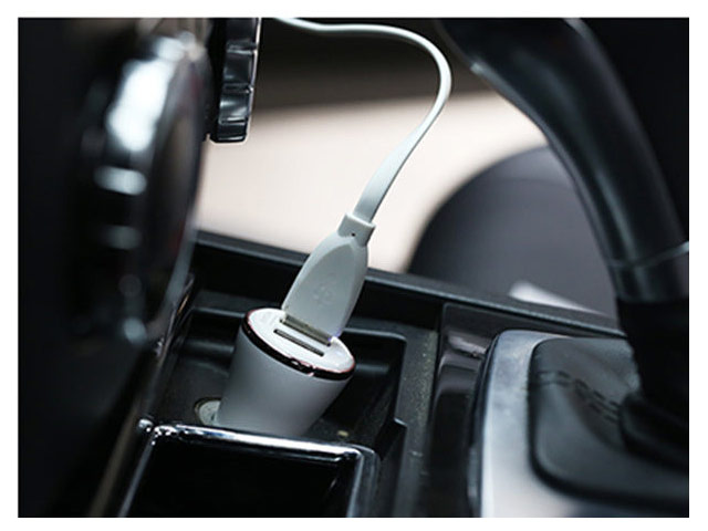 Зарядное устройство Remax Dolfin Car Charger универсальное (автомобильное, 2.4A, 2xUSB, белое/розовое)
