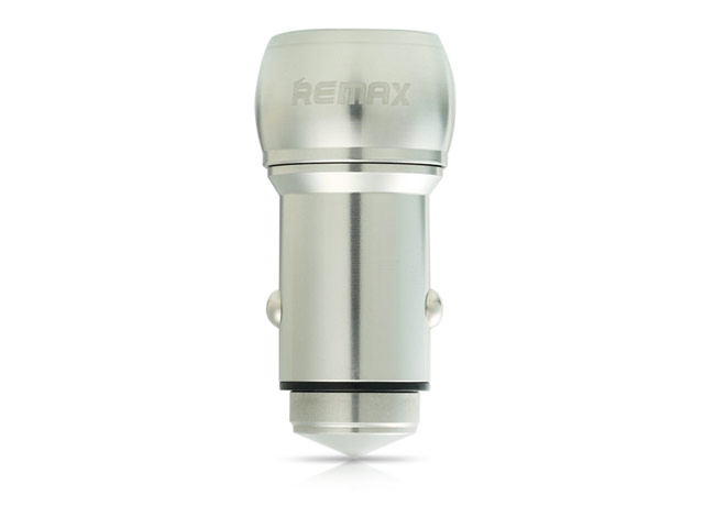 Зарядное устройство Remax Car Charger RCC205 универсальное (автомобильное, 2.4A, 2xUSB, серебристое)