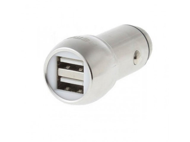 Зарядное устройство Remax Car Charger RCC205 универсальное (автомобильное, 2.4A, 2xUSB, серебристое)