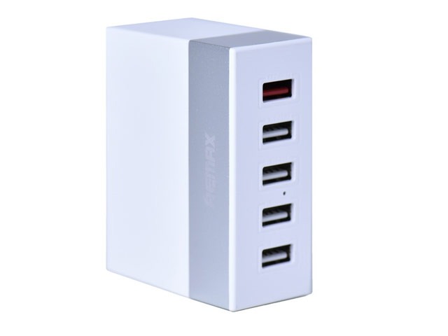 Зарядное устройство Remax USB Charger RU-U1 универсальное (сетевое, 5xUSB, 7.5A, белый/фиолетовый)