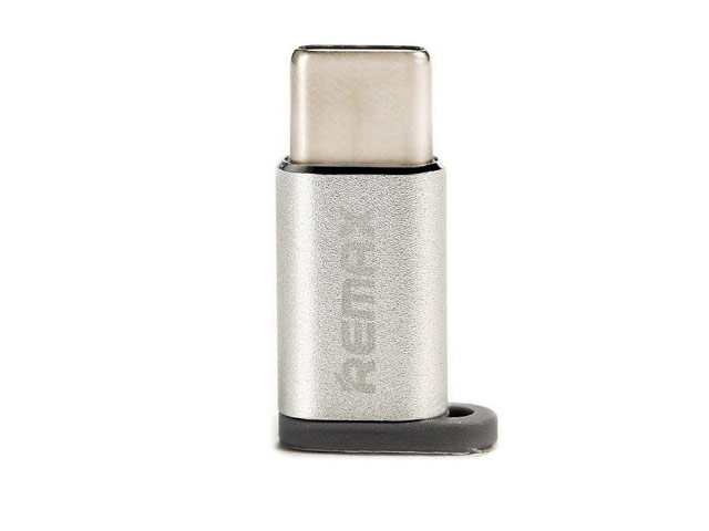 Адаптер Remax RA-USB1 универсальный (microUSB-USB Type C, серебристый)