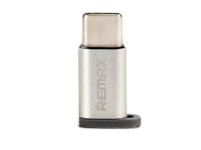 Адаптер Remax RA-USB1 универсальный (microUSB-USB Type C, серебристый)