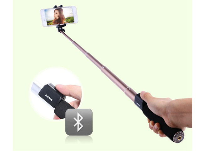 Монопод Remax Selfie Stick P4 универсальный (розовый, беспроводной, 90 см)