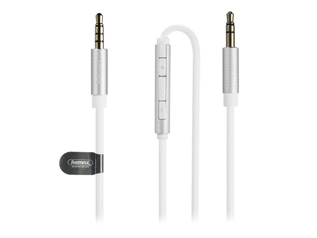 AUX-кабель Remax Smart Audio Cable S120 (белый, 1.2 м, разъемы 3.5 мм, пульт/микрофон)