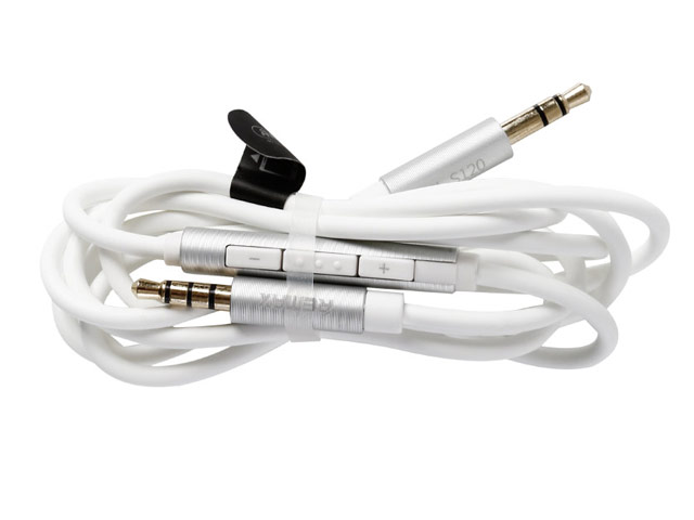 AUX-кабель Remax Smart Audio Cable S120 (белый, 1.2 м, разъемы 3.5 мм, пульт/микрофон)