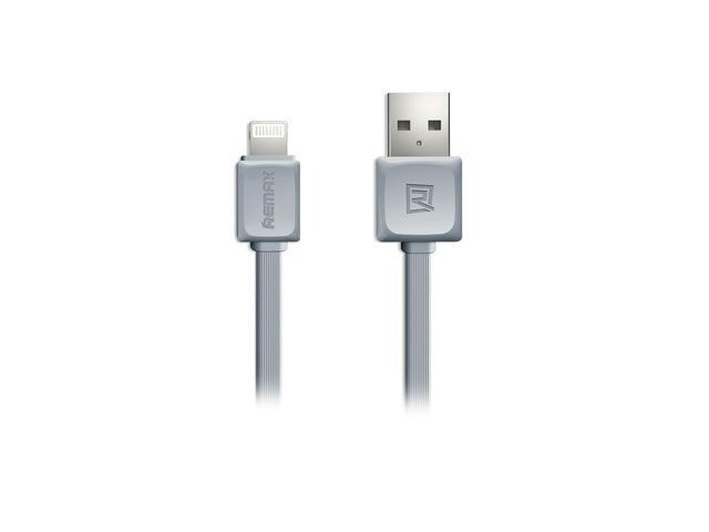 USB-кабель Remax Fleet Data Cable (Lightning, 1 м, плоский, серый)