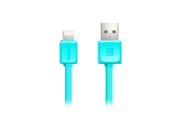 USB-кабель Remax Fleet Data Cable (Lightning, 1 м, плоский, голубой)