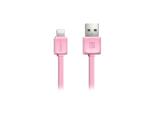 USB-кабель Remax Fleet Data Cable (Lightning, 1 м, плоский, розовый)