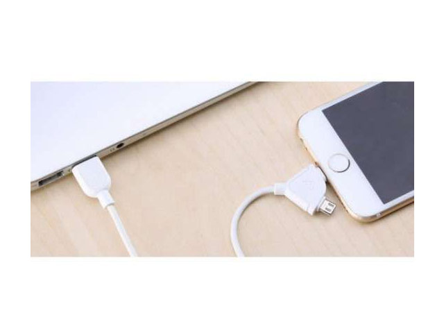 USB-кабель Remax Souffle Data Cable (Lightning, microUSB, 1 м, черный)