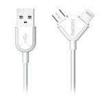 USB-кабель Remax Souffle Data Cable (Lightning, microUSB, 1 м, белый)