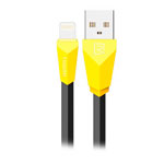 USB-кабель Remax Aliens Data Cable (Lightning, 1 м, плоский, черный/желтый)