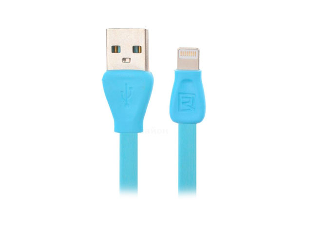 USB-кабель Remax Martin Data Cable (Lightning, 1 м, плоский, голубой)