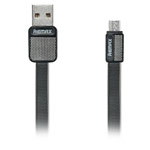 USB-кабель Remax Platinum Cable (microUSB, 1 м, плоский, черный)