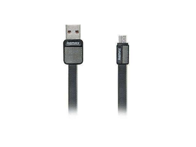 USB-кабель Remax Platinum Cable (microUSB, 1 м, плоский, черный)