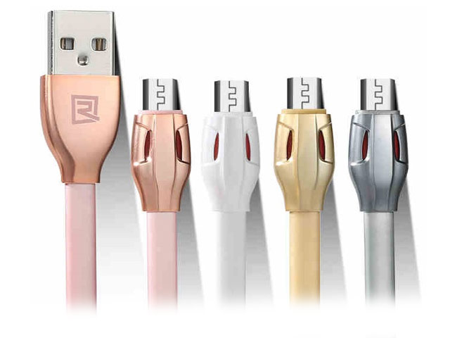 USB-кабель Remax Laser Cable (microUSB, 1 м, плоский, розовый)