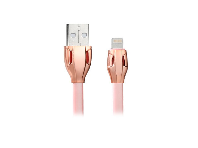 USB-кабель Remax Laser Cable (Lightning, 1 м, плоский, розовый)