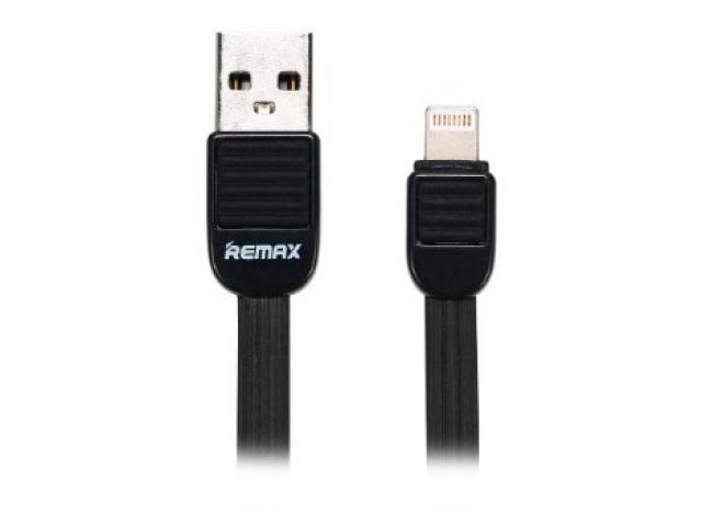 USB-кабель Remax Puff Cable (Lightning, 1 м, плоский, черный)