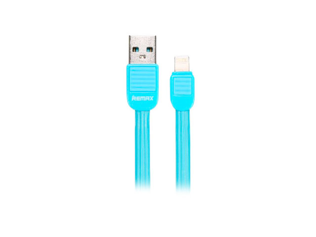 USB-кабель Remax Puff Cable (Lightning, 1 м, плоский, голубой)