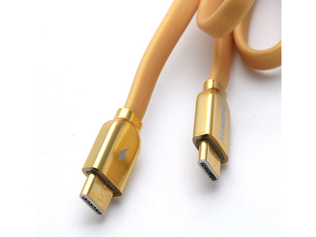 USB-кабель Remax Data Cable (USB Type C, USB Type C, 1 м, плоский, желтый)