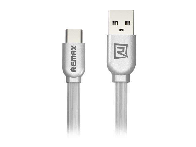 USB-кабель Remax Data Cable (USB Type C, 1 м, плоский, серый)