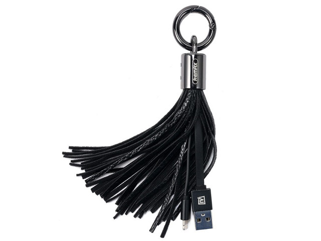 USB-кабель Remax Tassels Ring Cable (Lightning, 0.2 м, брелок, черный)