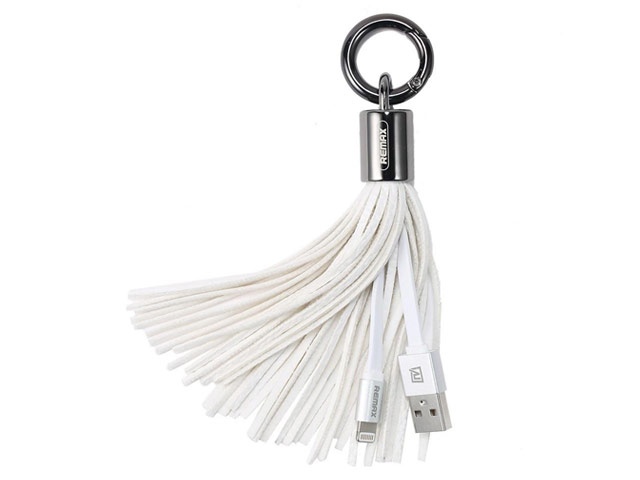 USB-кабель Remax Tassels Ring Cable (Lightning, 0.2 м, брелок, белый)