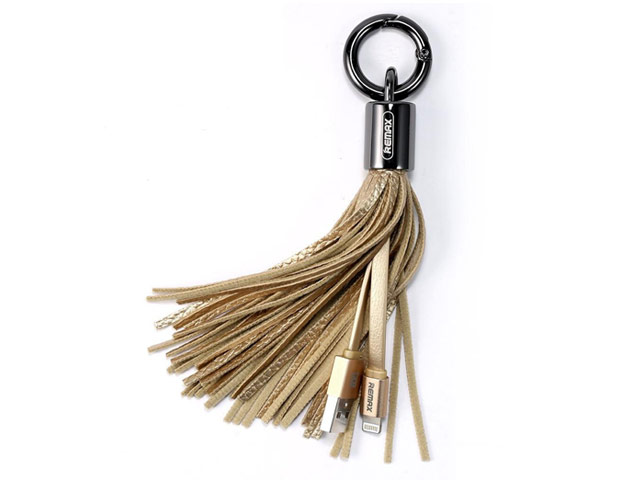 USB-кабель Remax Tassels Ring Cable (Lightning, 0.2 м, брелок, золотистый)