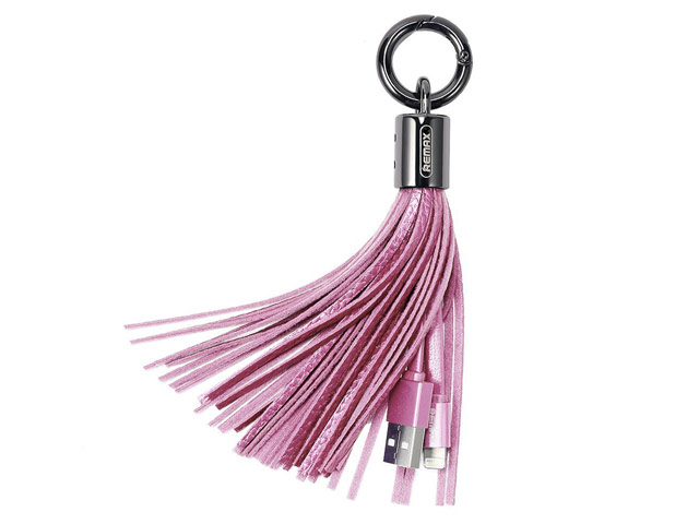 USB-кабель Remax Tassels Ring Cable (Lightning, 0.2 м, брелок, розовый)