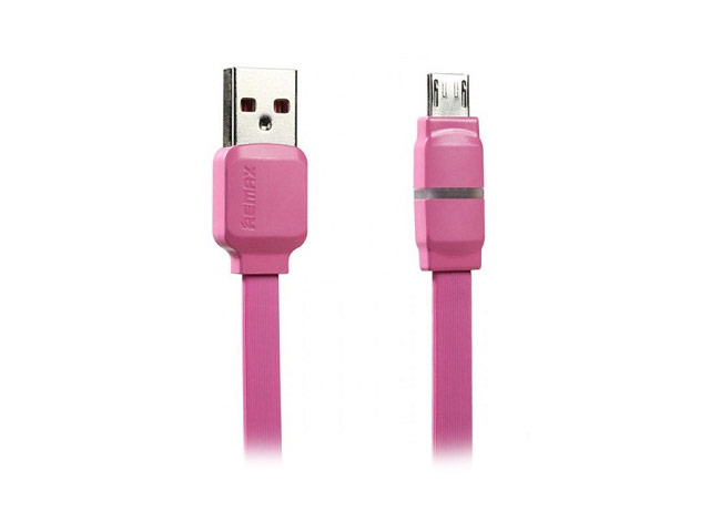 USB-кабель Remax Breathe Cable (microUSB, 1 м, плоский, розовый)